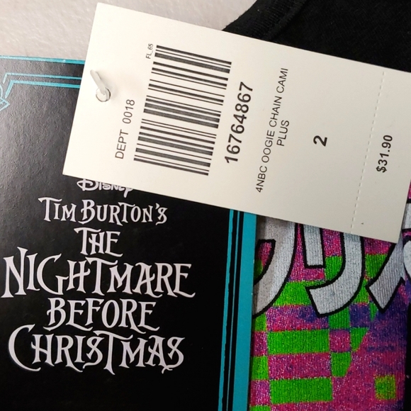 ❤️NWT VINTAGE HOT TOPIC OOGIE BOOGIE CAMI NIGHTMARE BEFORE CHRISTMAS HALLOWEEN - Picture 6 of 10